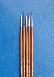 Pędzle okrągłe firmowe Renesans precyzyjne długa rączka nr 0/2