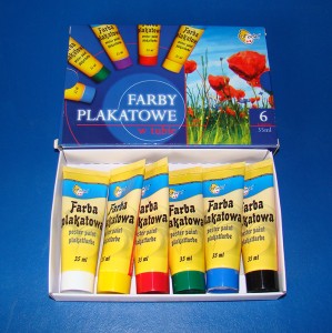 FARBA PLAKATOWA W TUBIE 35 ML - 6 KOLORÓW OTOCKI 