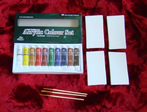 ZESTAW FAB AKRYLOWYCH 10 X22 PHOENIX +3 PĘDZLE +4 PŁÓTNA