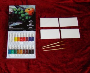 ZESTAW FAB OLEJNYCH 18 X12 PHOENIX +3 PĘDZLE +4 PŁÓTNA