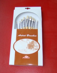 ZESTAW  9 PĘDZLI  RÓŻNE ROZMIARY ,SZCZECINA , PŁASKIE