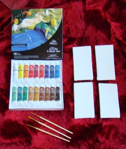 KOMPLET FAB AKRYLOWYCH 12 X18 PHOENIX +3 PĘDZLE +4 PŁÓTNA