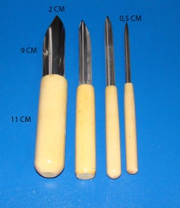 NARZĘDZIA RZEŹBIARSKIE OSTRE DO DZIUR KPL .4 SZT.