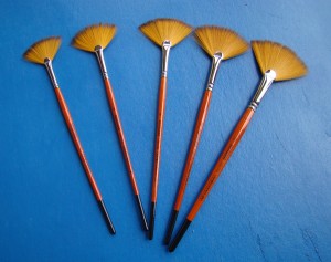 ZESTAW PĘDZLI WACHLARZOWYCH  5 SZTUK  RENESANS