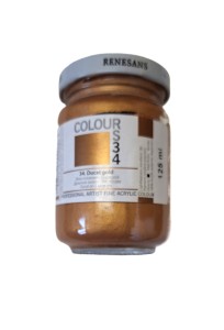 FARBA AKRYLOWA COLORS -125 ML RENESANS - ZŁOTO DUKATOWE - NR 34 -METALICZNA