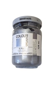 FARBA AKRYLOWA COLORS -125 ML RENESANS - SREBRO - NR 35 -METALICZNA