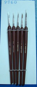 PĘDZEL NYLONOWY RETUSZERSKI KOMPLET 5 SZT MARTOL