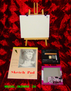 ŚREDNI ZESTAW MALARSKI WĘGIEL , OŁÓWEK , BLOK 